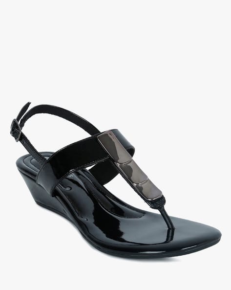 Buy Black Flat Sandals For Women By Comfort Plus Online Ajio Com