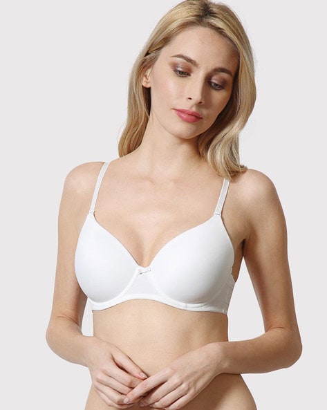 Women Anti Bacterial Padded Breathable Bra - No Slip Strap And Flexi Wires
