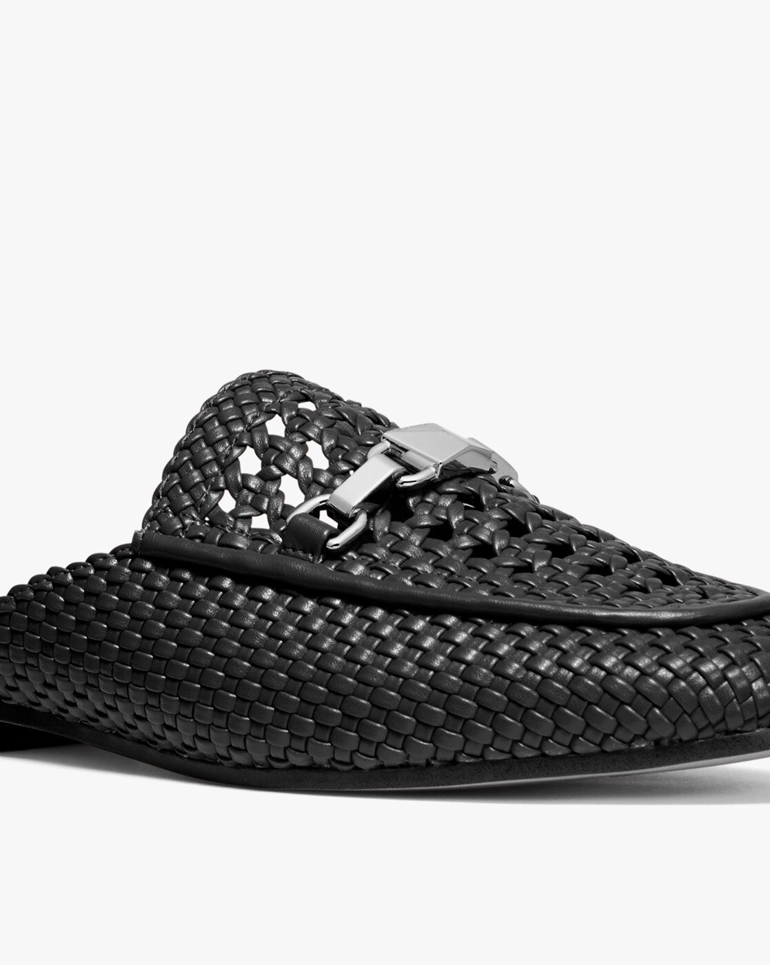 Buy Michael Kors Charlton Basket-Weave Mules with Metal Accent | Black  Color Women | AJIO LUXE