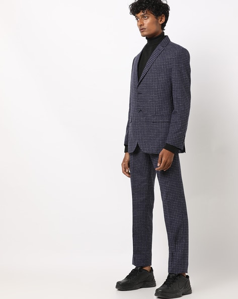 Buy Mens Tweed-like Check Slim Fit Blazer Waistcoat Trousers in Black Sold  Separately Online in India - Etsy