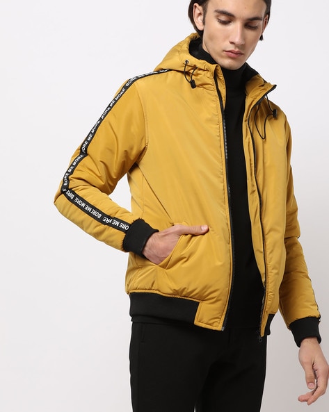 mustard jacket with hood