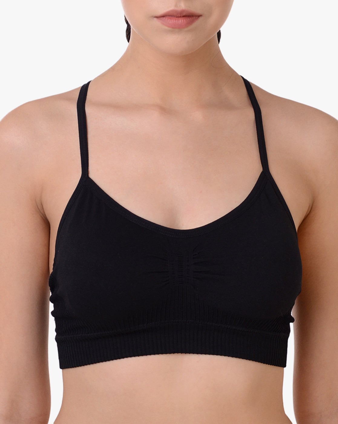 Textured Sports Bra with Criss-Cross Back
