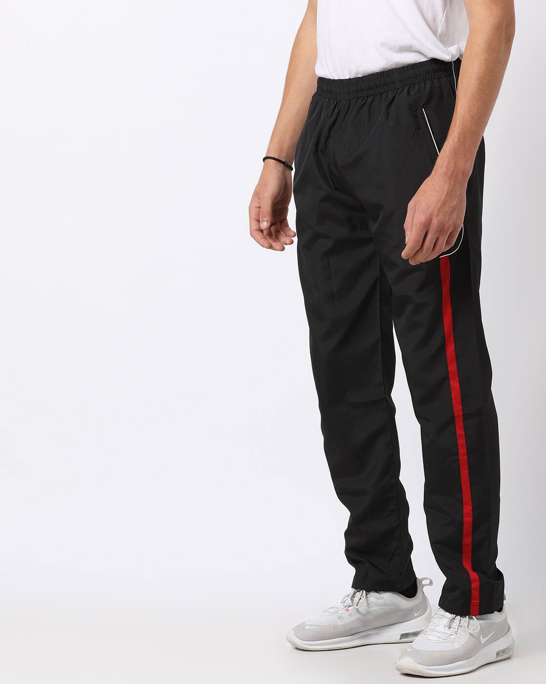 red sport track pants