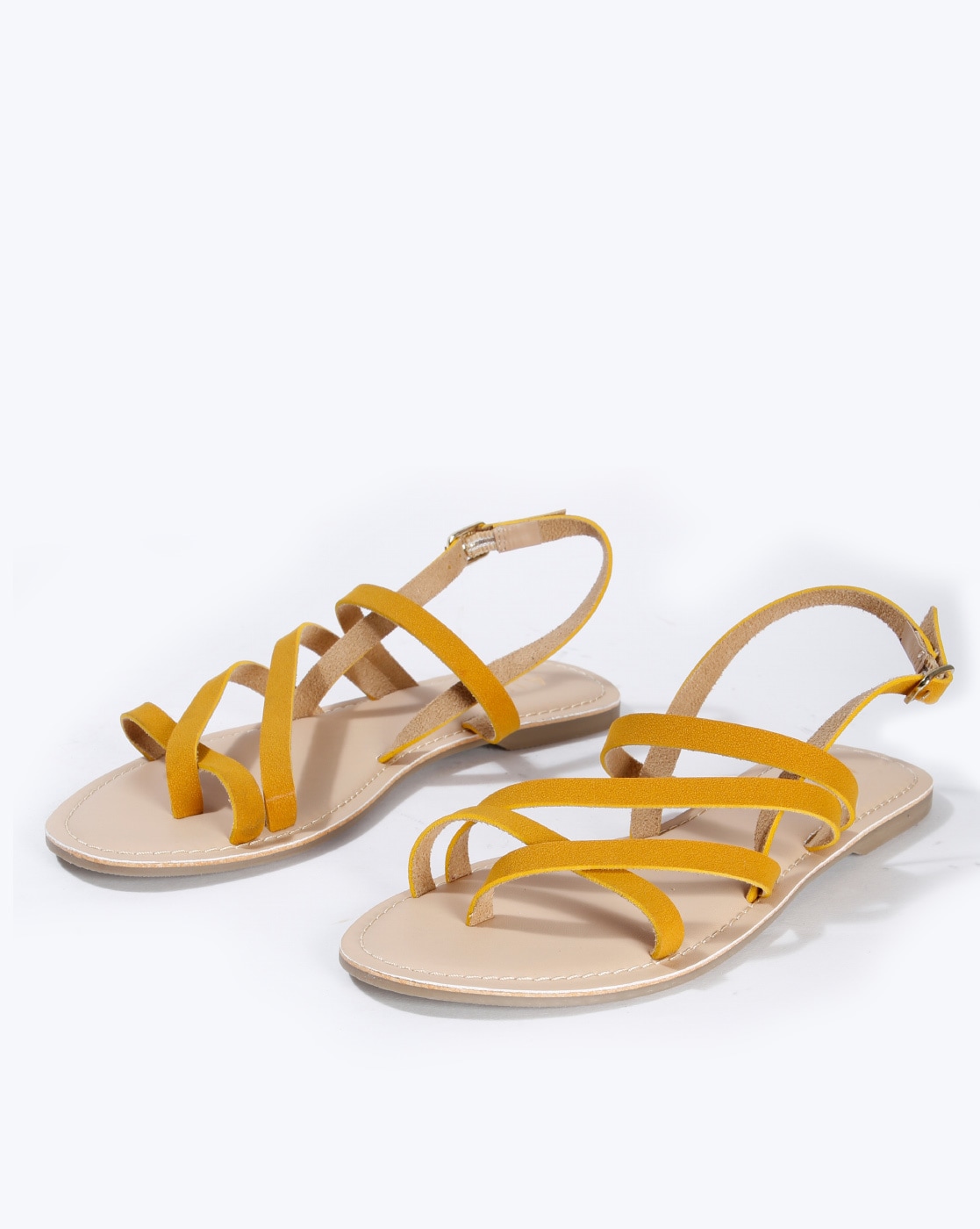 Mustard yellow flat sandals | fancy flat sandals 2023 - Mykono