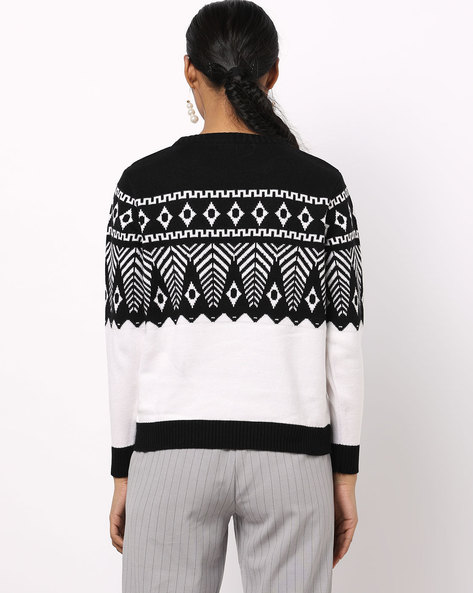 Buy White & Black Sweaters & Cardigans for Women by AJIO Online