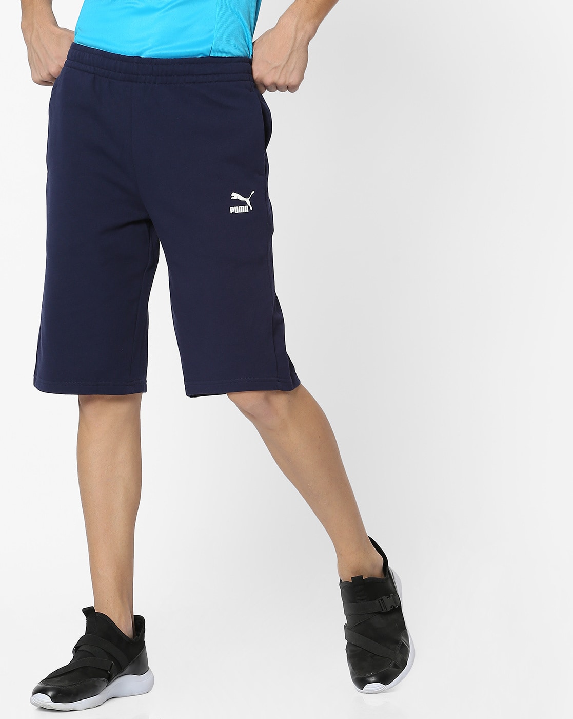 navy blue puma shorts