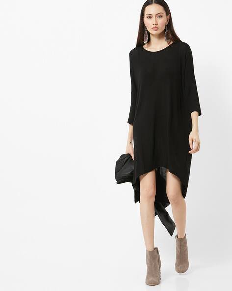 black high low tunic tops