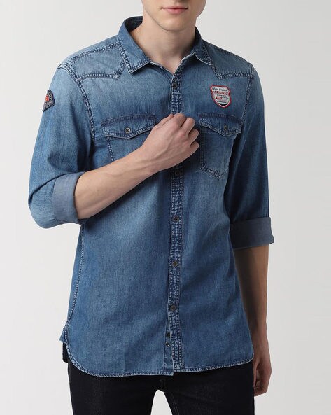 peter england denim shirt