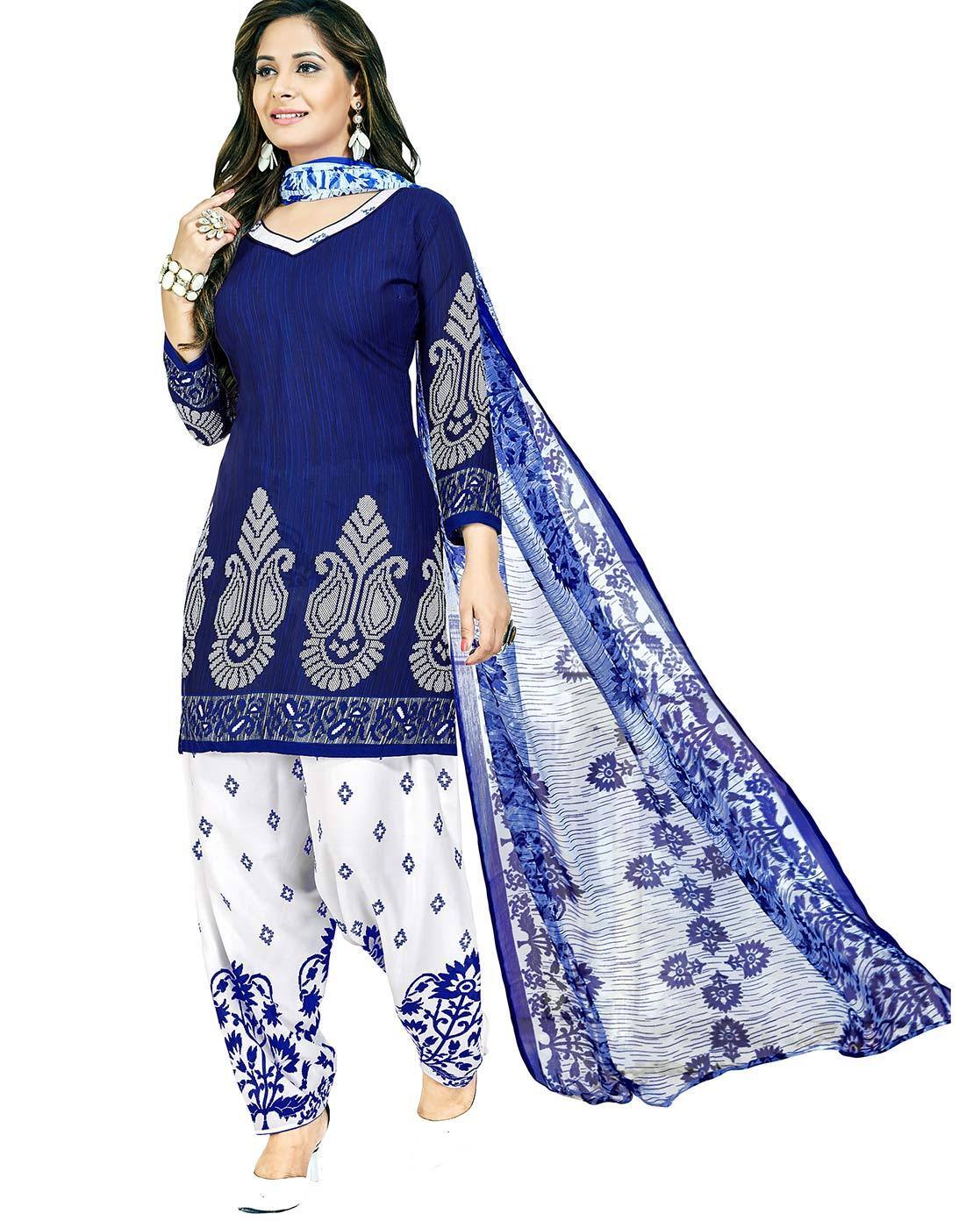 Buy Indigo Dress Material for Women by 