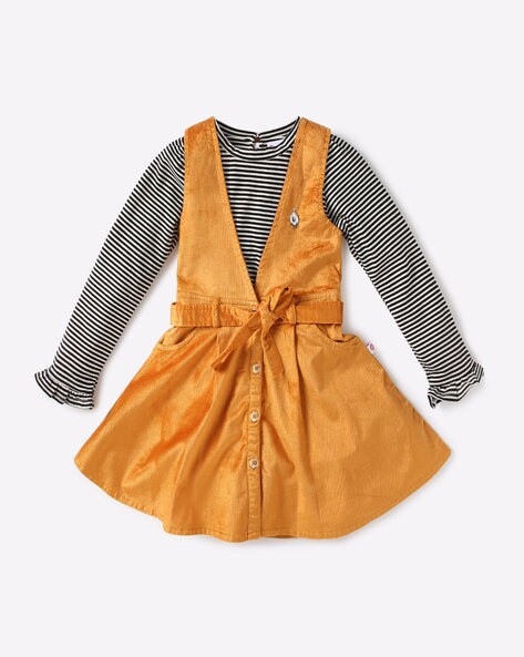 pinafore dress mustard