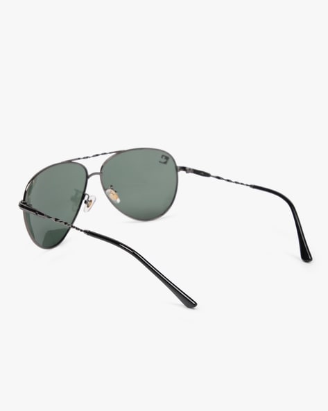 Buy Oversized Outdoorsman Aviator Sunglasses w/ Brow Bar & Side Shields  (Black & Silver Frame, Blue Iridium Mirror) Online at desertcartINDIA