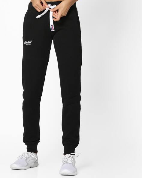superdry orange label joggers black