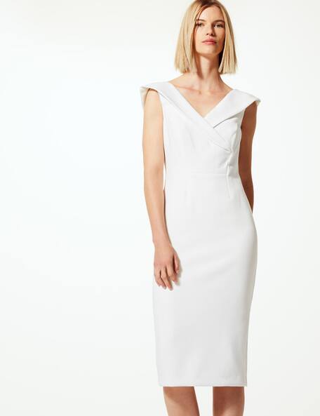 marks and spencers white dress