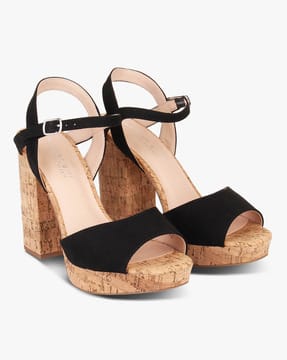 peep toe block heel
