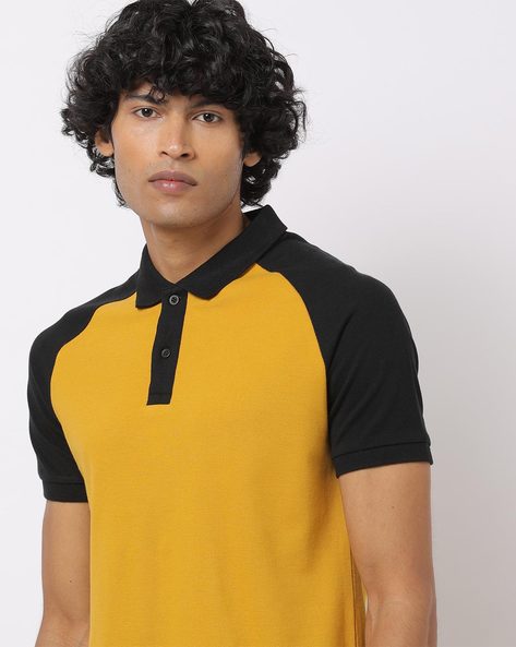 Slim Fit Polo T shirt with Raglan Sleeves