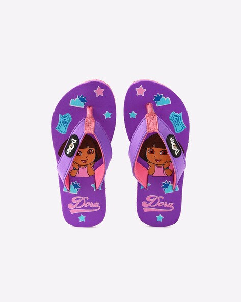 girls purple flip flops