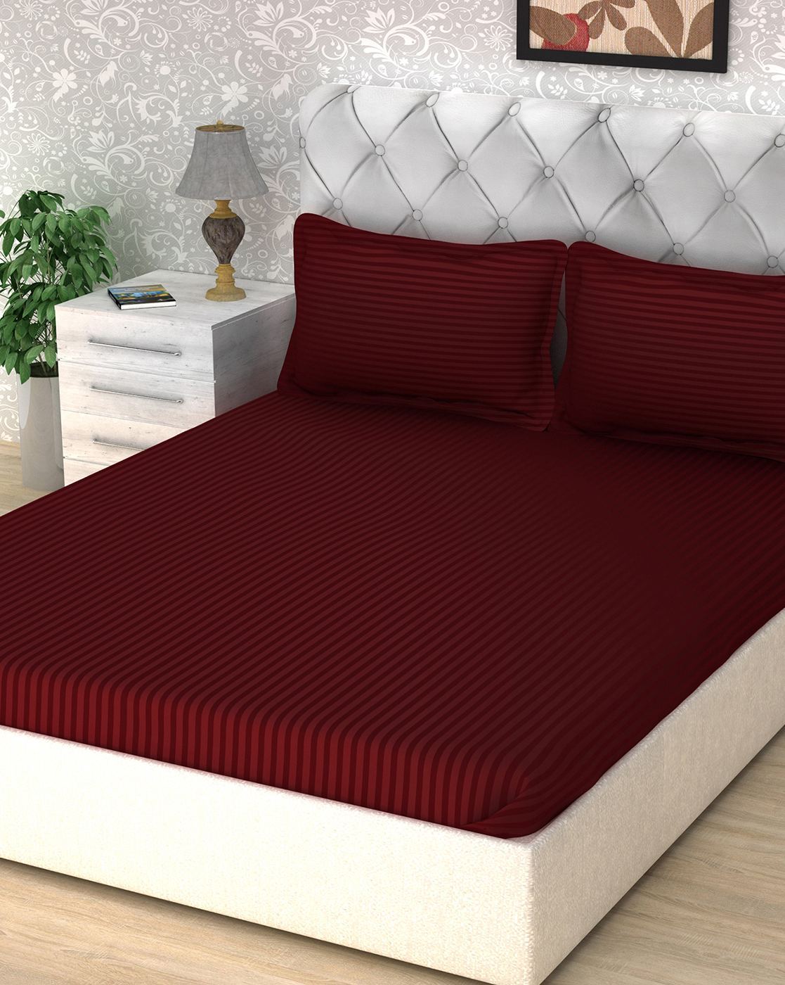 Red Bedsheets For Home Kitchen By, Red King Platform Bed