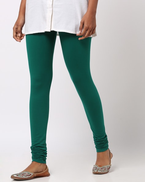 Dark Green Womens Leggings And Churidars - Buy Dark Green Womens Leggings  And Churidars Online at Best Prices In India