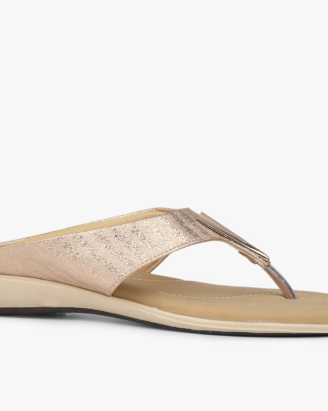 Chainmi Toe Loop Sandal Gold | Designer's Leather Shoes | Eric Javits |  Eric Javits