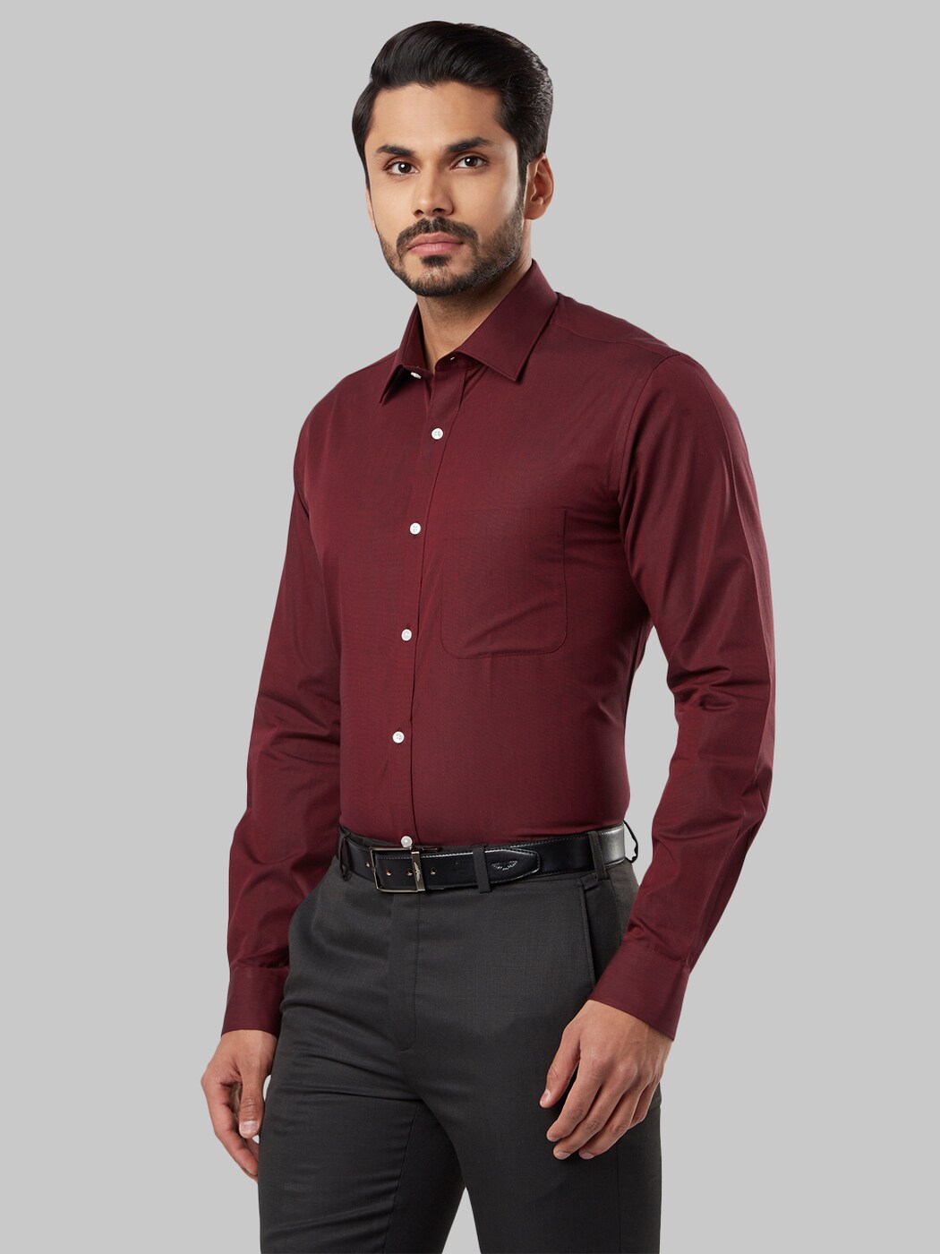 dark maroon dress shirt