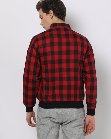 Red black deals check jacket