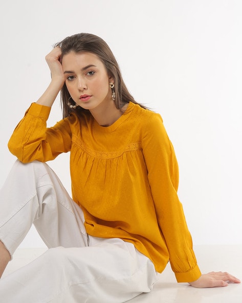 Mustard yellow tops clearance online