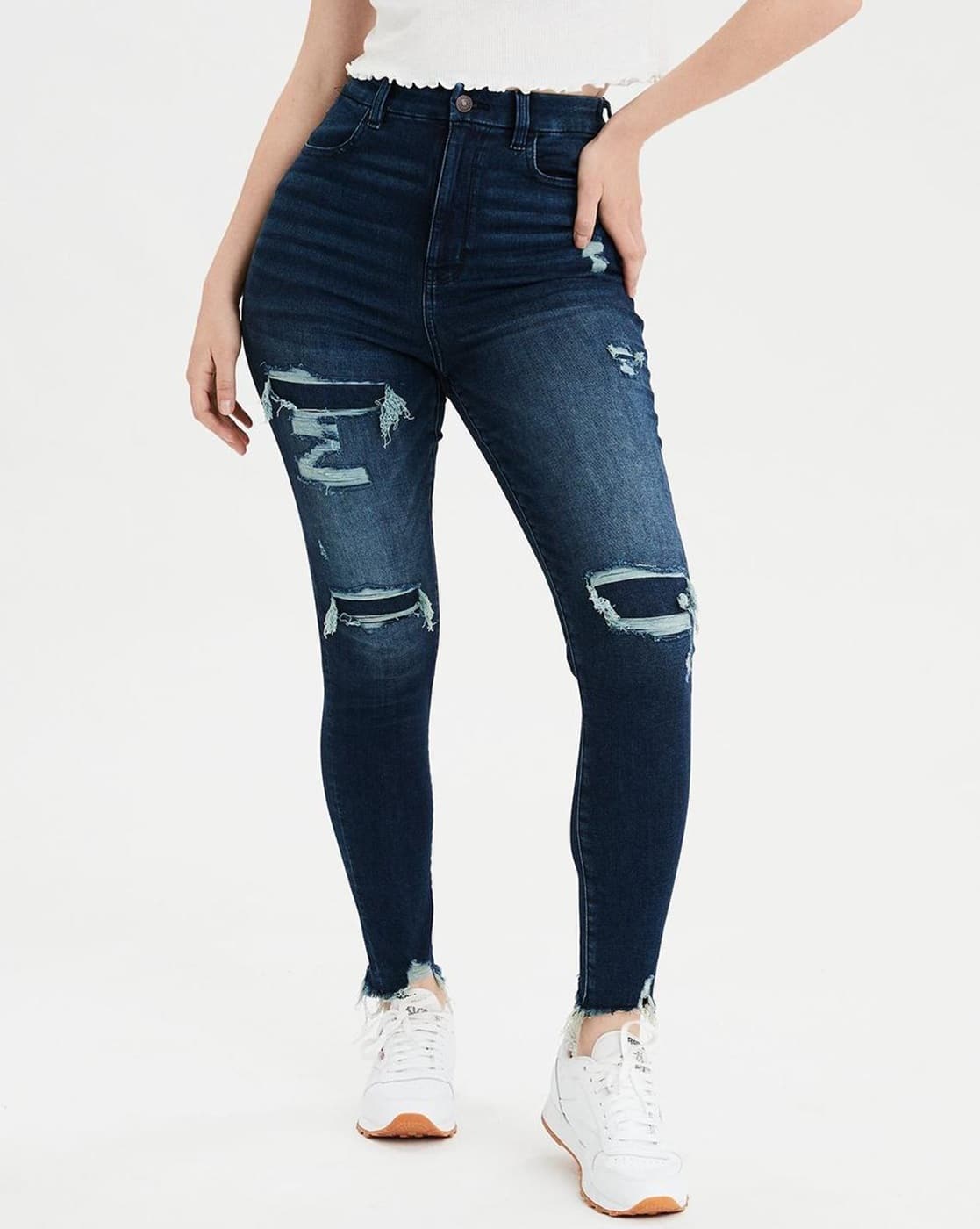 american eagle frayed hem jeans