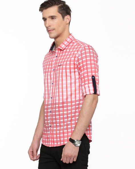 Buy Red WITH Checked Shirt | AJIO