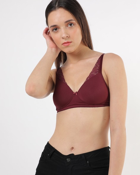 Buy Lyra Stylish Red Cotton Solid Bras For Women Online In India