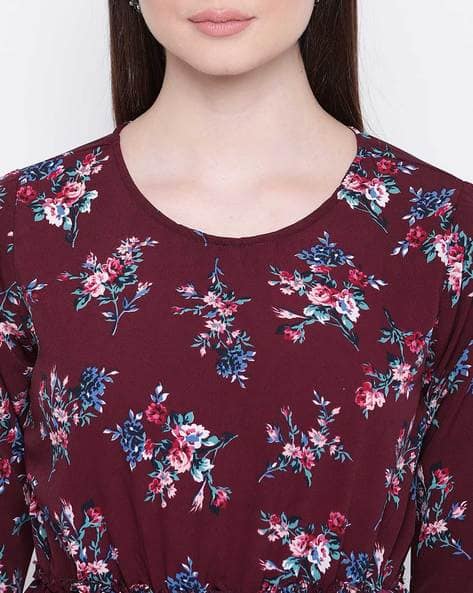 Floral Print Peplum Top (Image - 2)