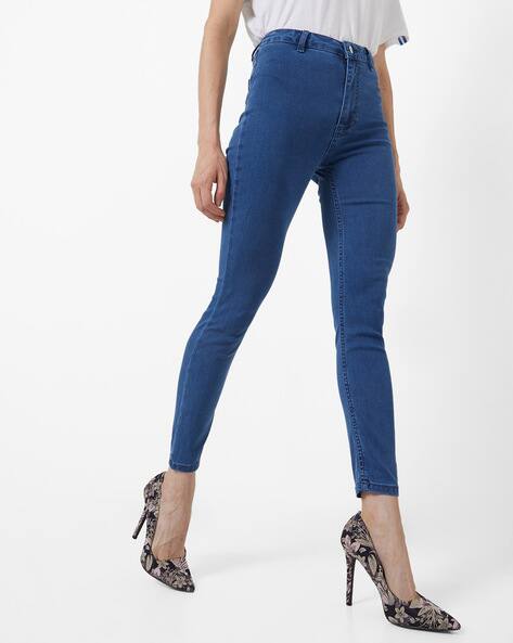 high rise skinny fit jeans