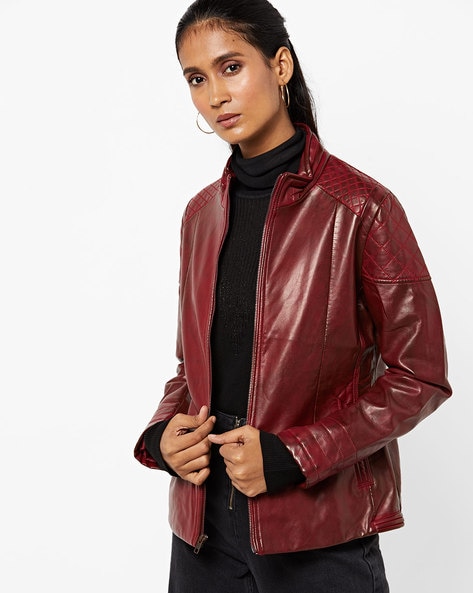 ajio leather jackets womens