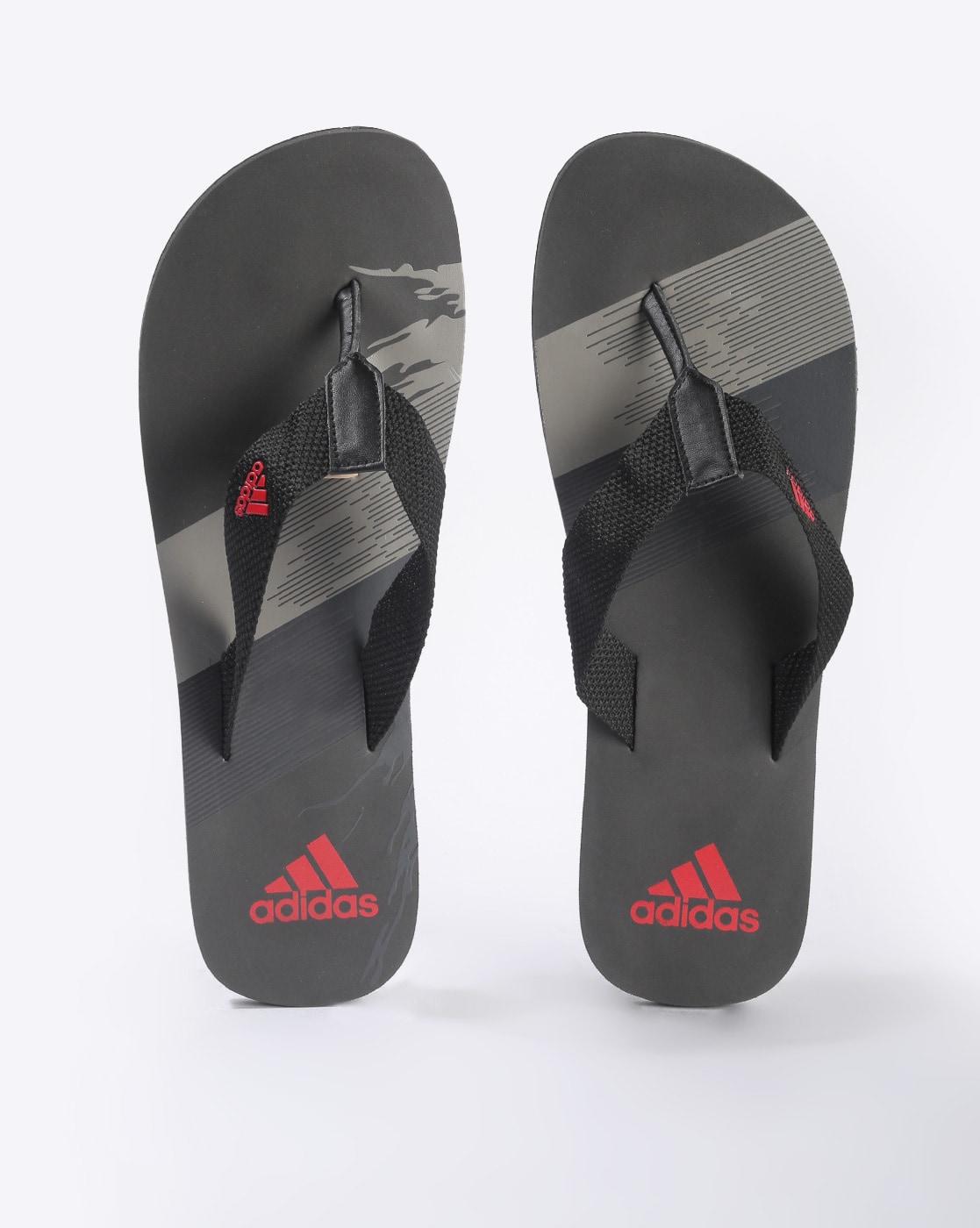adidas grey flip flops