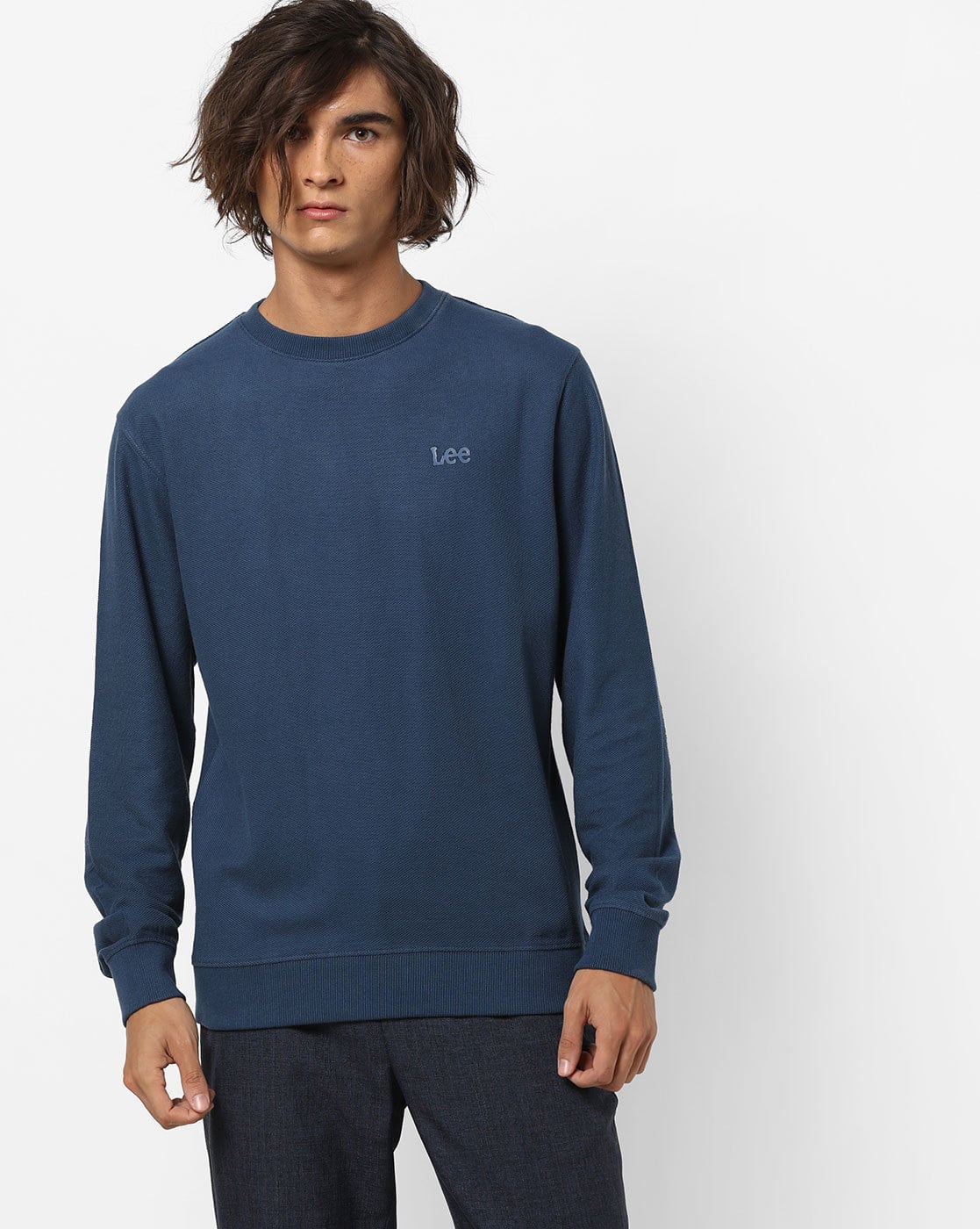 navy blue sweatshirt