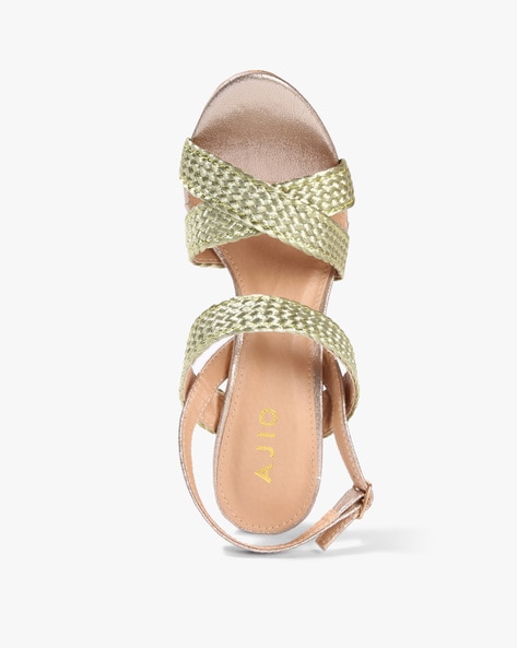 Buy Light Gold Flat Sandals for Women by Heel & Buckle London Online |  Ajio.com