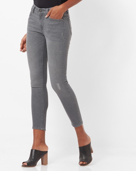 grey ankle length jeans