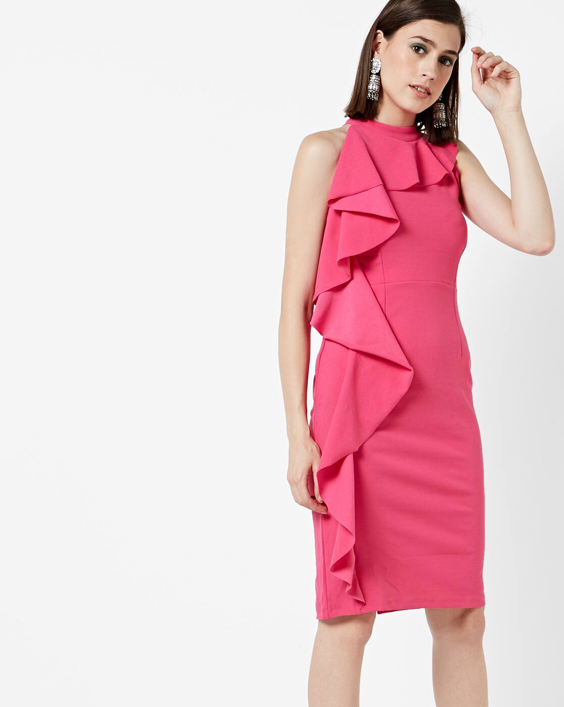 ajio pink dress
