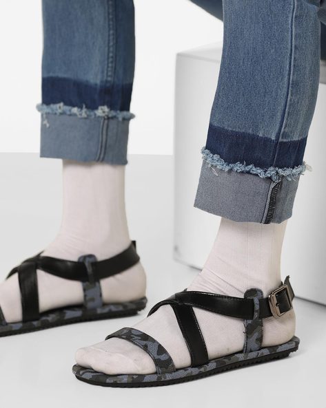 AllSaints 'nina' Leather Sandals in Black | Lyst