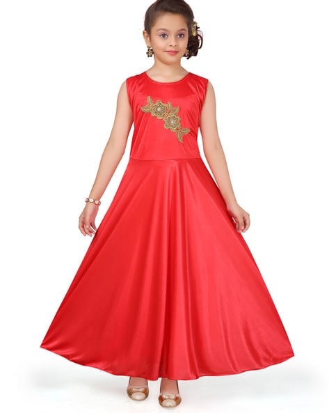 girls red maxi dress