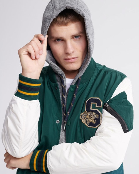 Green Men's Varsity Jackets - Clothing | Stylicy