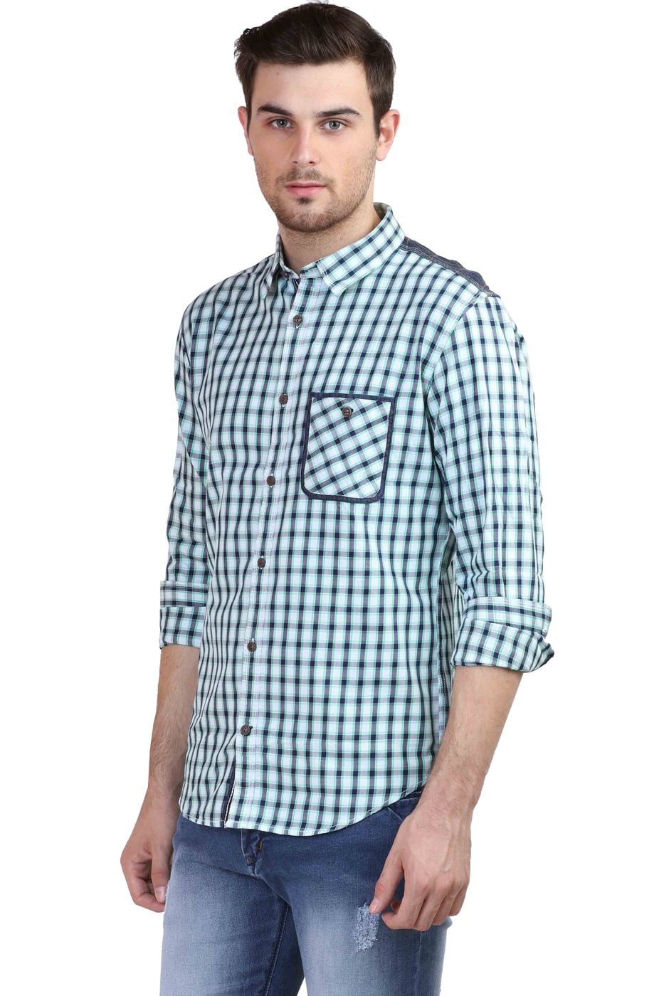 Buy Green WITH Checked Shirt | AJIO