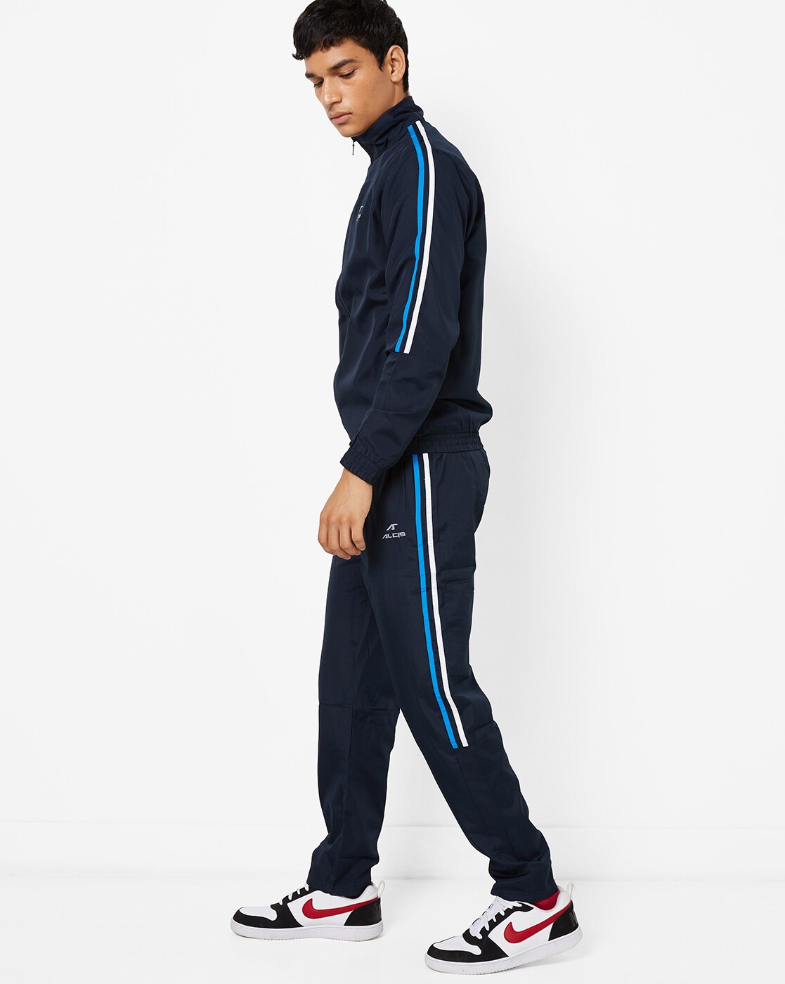 Slim Fit Tracksuit with Contrast Striped Panels