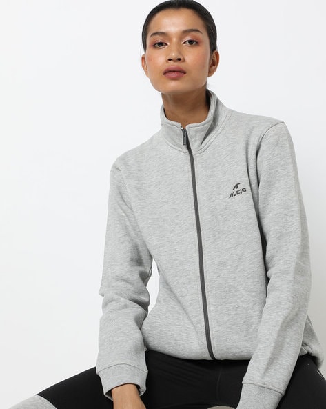 zip up hoodie with high neck