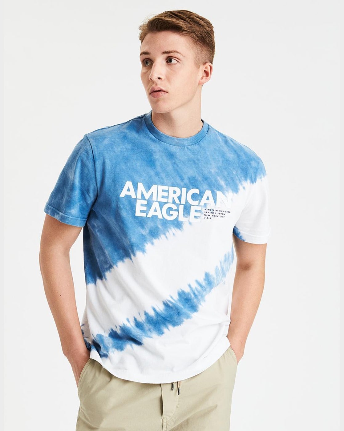 american eagle blue tie dye shirt