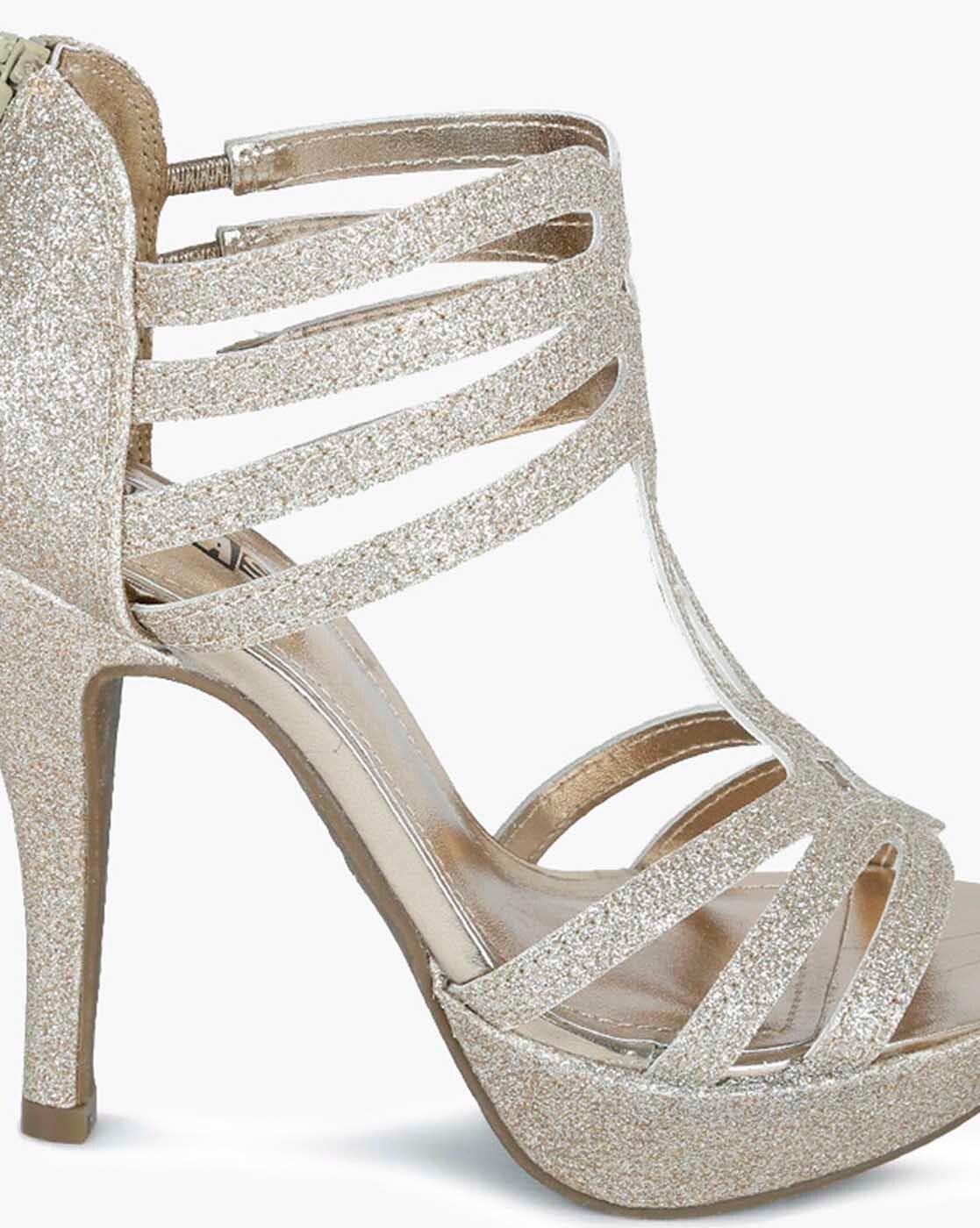 Brash Silver Metallic Slip On Platform Heels Sandals Women Size 7.5  Espadrilles