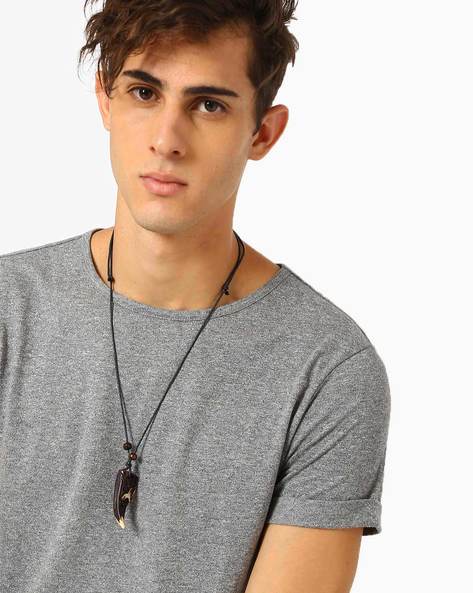 Men's necklace on the leather strap A355 | MODONE wholesale - Clothing For  Men
