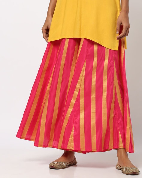 Striped Palazzos with Semi-Elasticated Waist Price in India