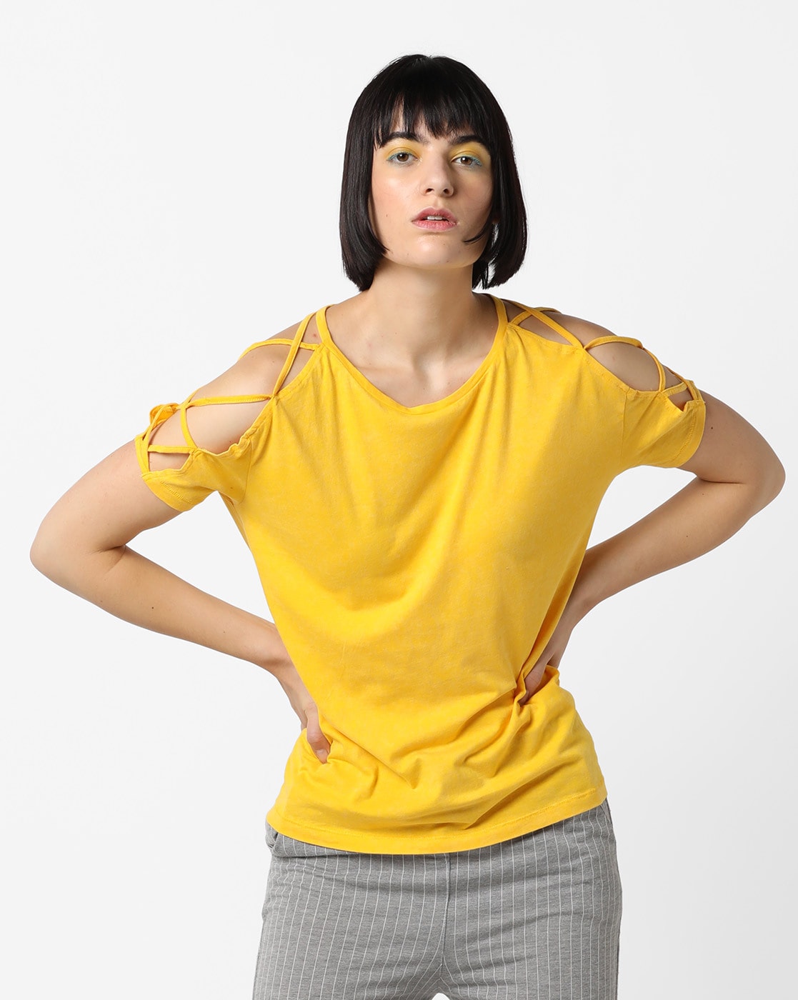 Buy Yellow Tops for Moda Online Ajio.com