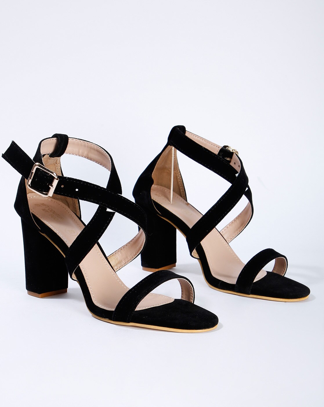 mft couture chunky heels with ankle loop