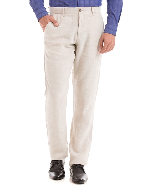 Azure Blue Corduroy Trousers - Stancliffe Flat-Front in 8-Wale Cotton by  Fort Belvedere